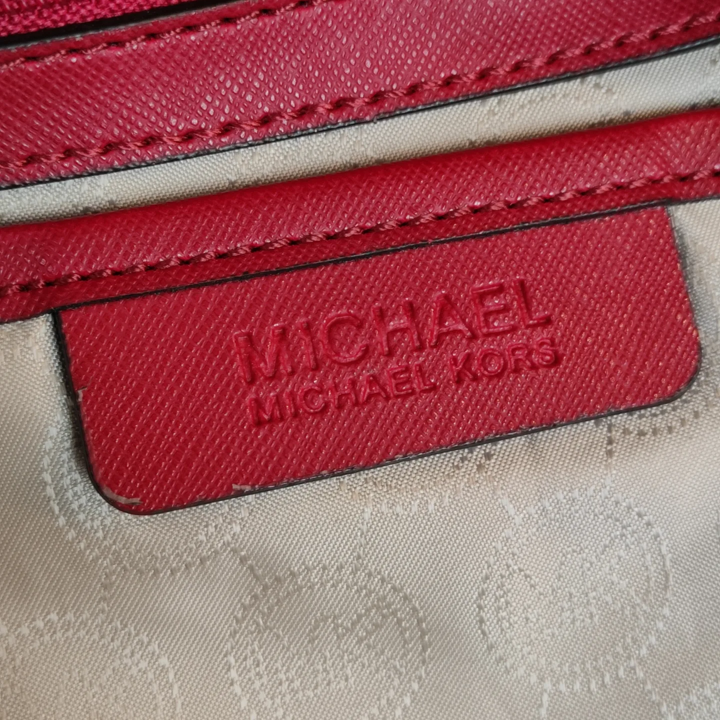 Borsa Michael Kors Eva misura grande in denim con ricami e