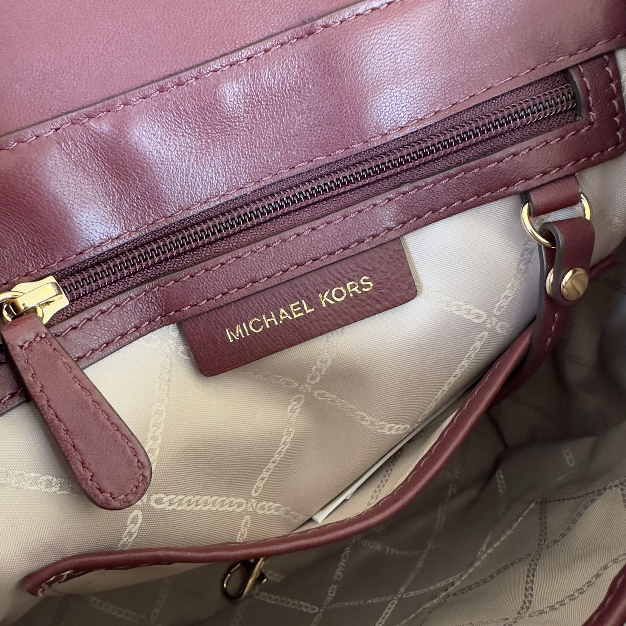 Borsa Michael Kors Eva misura grande in denim con ricami e