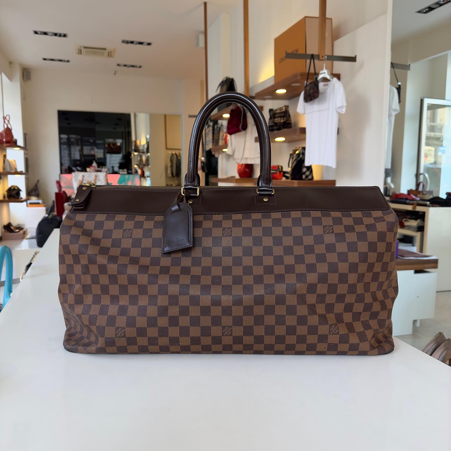 borsa da viaggio louis vuitton geant albatros in tessuto siglato grigio e  pelle naturale - Extension-fmedShops